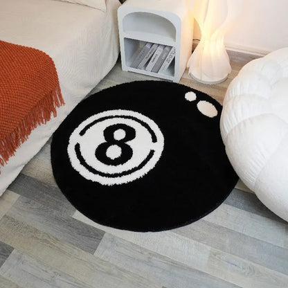 Black And White 8 Ball Rug